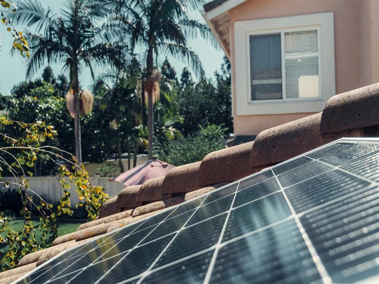 Rooftop solar panels on a Sydney home